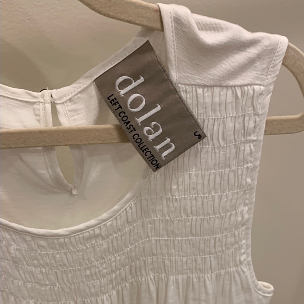 Dolan White Sleeveless Top smocked flowy size small